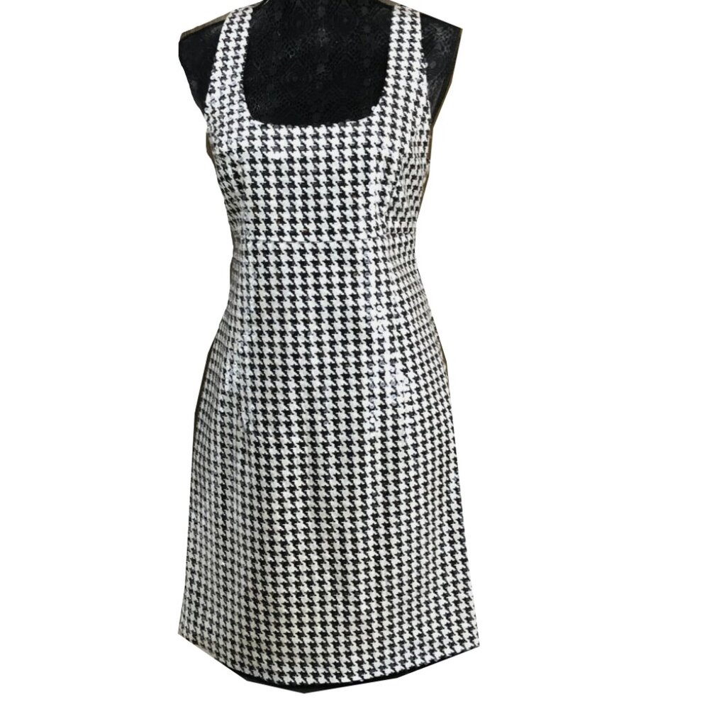 Deadstock 2000s Retro Bailey 44 Houndstooth Sequined Dress size 10